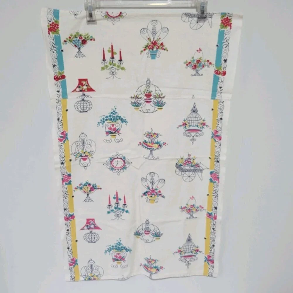 Handmade Flour Sack Dish Towel Vintage Kitchen 31